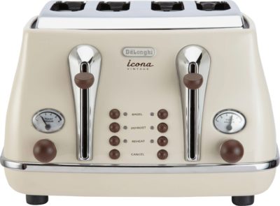 De'Longhi - Toaster - 4 Slice Vintage Icona Toaster - -Cream